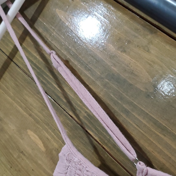 ROSE PINK ROMPER JUMPSUIT Harem SMALL SQUARE NECK  SPAGHETTI STRAP Pastel - Picture 5 of 12